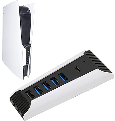 USB-Hub für PS5, 5-Port-USB-Hub, Hochgeschwindigkeits-Erweiterungs-Hub-Ladegerät, USB-Extender für 5