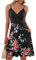 AUSELILY Abbigliamento Curvy Donna Donna Senza Maniche Abito Vestiti Estivo Elegante(Nero Rosa Nero,XL)
