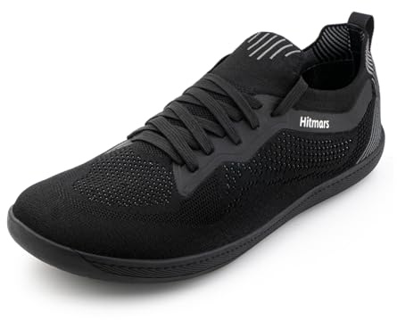 Hitmars Barfußschuhe Herren Damen Barfussschuhe Zehenschuhe Barfuss Schuhe Unisex Fitnessschuhe Traillaufschuhe Trail Running Wanderschuhe Laufschuhe Schwarz 3 Größe 45
