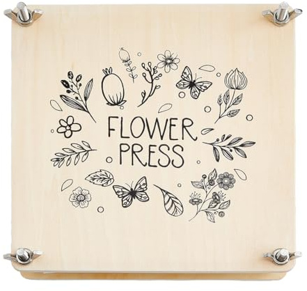 SUPERFINDINGS Blumenpressen Sets Pflanzenkonservierungsset DIY Blumenpressenbuch Blumenpressen Set Aus Holz Blattpresse Für Erwachsene Zur Herstellung Getrockneter Pflanzen 150x150x74mm