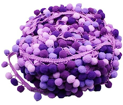 STOBOK 5 schmuckherstellung schmuck machen diy bommelborte pompomborte Girlandendekor weißer Spitzenbesatz Regenbogenkugel trimmen Quastenkugelbesatz Kleidung kleiner Bommel Mini-Kugel