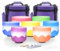 KVKA Set of 7pcs Crystal Singing Bowls 7-12 inch Frosted Quartz Crystal Sound Healing Bowls with Carrying Cases and Mallets O-rings —— Lotus Design