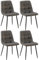 CLP Juego de 4 sillas de Comedor Antibes I Sillas de Cocina tapizadas con Fundas de Terciopelo I con Protectores de Suelo, Color:Antracita