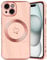JRIANY Magnetic for iPhone 15 Case, Protective Flexible Silicone Case Compatible with MagSafe Design Love Heart Pattern Shockproof Bumper Cover Compatible with Apple iPhone 15 - Pink