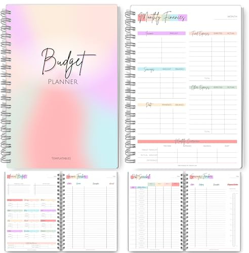 Budget Planner & Monthly Bill Organizer | Finance Budget Planner, Financial Savings, Debt, Income, Expenses, Spending & Bill Trackers - A5 (Rainbow)