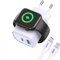 Topadre Apple Watch Ladegerät, 3-in-1 20W USB C iPhone Ladegerät PD 3,0 Schnellladegerät für Apple Watch 10/9/8/7/6/Ultra/SE, USB C Ladekabel für iPhone16/15/15 Pro Max, für iPad/Airpods, Lila