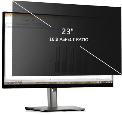 MOBDIK Removable Computer Privacy Screen 23 Inch for 16:9 Ratio Monitor, Anti Glare Blue Light Filter, Anti-Spy, UV Blocking