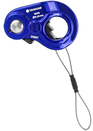 NewDoar Seilsteigklemme, leichte Seilklemme, Steigklemmenversteller, passend für 8–13 mm Seil, selbstsichernder Griff zum Klettern, für Schutzrettung, Abseilen und Ausrüstung(Blau)