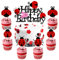 Kuchen Deko Marienkäfer, Glitzer Insekten Geburtstag Cake Topper, 25 pcs Bug Geburtstagsdeko, Marienkäfer Thema Junge Mädchen Kuchendekoration für Sommerparty