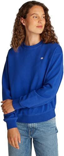Tommy Hilfiger Damen Sweatshirt Contrast Flag Regular Fit, Blau (Noble Blue), XS