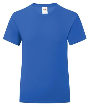 T-Shirt Girls Iconic T. Maglietta Sfiancata Bambina Manica Corta Cotone 100% - 1 Maglietta MOD. FRU 61-250-0 (IT, Numero, 116, Regular, Royal Blu)