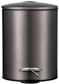 Blomus Treteimer -TUBO- 3 Liter | Farbe Burned Metal | Ø17 x 24,5 cm | Abfalleimer aus Edelstahl | Mülleimer mit herausnehmbaren Inneneimer