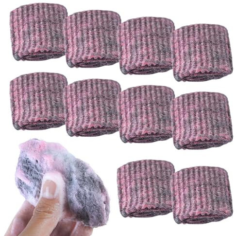 Brillo Pads With Soap Steel, 10 Dish Scrubbers, Reusable Scouring Pads, Household Cleaning Sponges, Cutting Scourers Sponges, For Removing Tough Dirt, Grease
