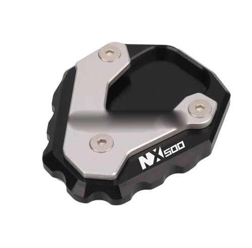 KUGVTER NX400 NX500 2023 2024 2025 Motorrad CNC Kickstand Fuß Seitenständer Verlängerungspolster Stützplatte Vergrößern Ständer(NX500 Black9)