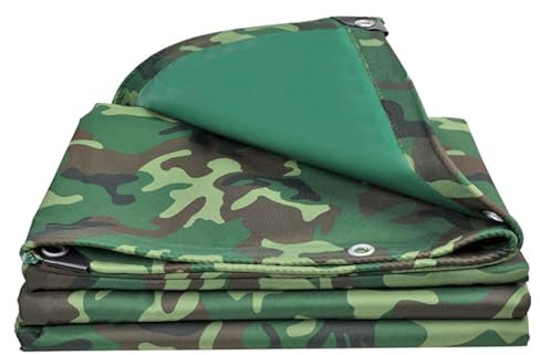 SIAMZYWV Waterproof Camouflage Canvas Tarp Cover for Outdoor 1.5x2m 2x4m 3x3m 4x4m 4x6m Tarpaulin for Reinforced Edges of Roofs, Camping, Patios, Swimming Pools, Boats(2x2m)