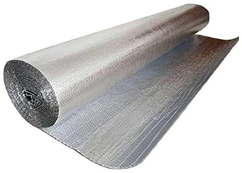Isolierfolie, Luftpolster-Isolierfolie, Wärmedämmende, Selbstklebende Luftpolsterfolie aus Aluminium for Wände, solide Dampfsperre, Garagentor-Isolierungsset(1x25m)