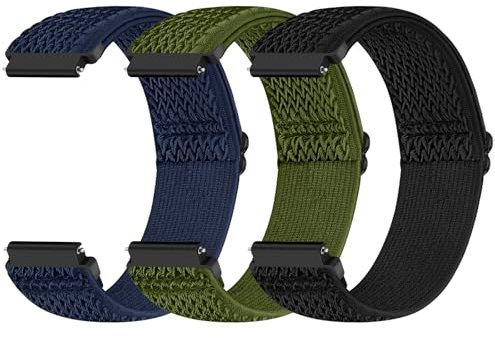 24mm Quick Release Elastic Straps Compatible with Suunto 9/9 Baro/9 Titanium/D5/7/Ticwatch Pro 5/Fossil Q Machine Hybrid/Nate Hybrid/MK Sofie/Grayson/GMa-s2100/G-shock ga2100 Nylon Band for Women Men