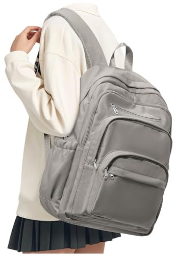 Lightweight School Travel Water Resistant Rucksack Backpack Brown, Laptop Casual Daypack College Secondary School Bags BookBag for Teenage Girls Boys Women Men.