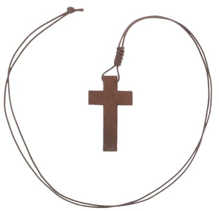 PACKOVE Holzkreuz Anhänger Mit Verstellbarer Kordel Halskette Aus Holz Für Damen Und Herren Kreuzkette Holzschmuck Kreuzanhänger Holzkreuzkette