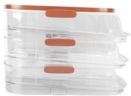 3 strati vassoio per contenitore per uova in plastica in plastica trasparente in frigorifero (Doppia riga)