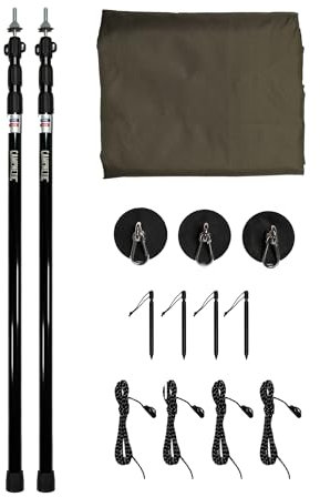 Campnetic Sonnensegel Camping 2,5x3m - Magnetische Halterung u. Teleskop-Stangen - Sonnensegel Wohnwagen Magnet - Markise - Tarp - Sonnenschutz - Regenschutz - Camper, Kastenwagen, Vans u. Wohnmobile