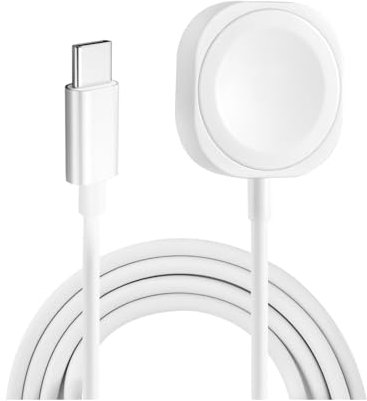 Charger for Apple Watch, 1M/3.3ft USB Magnetic Wireless Fast Charging Cable Cord Portable Charging Lead Compatible with Apple Watch Ultra Ultra2 iWatch Series 10 9 8 7 6 5 4 3 2 SE (White)
