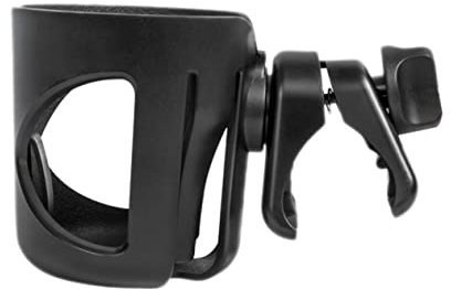HOODANCOS Stroller Cup Holder Rutschfester Getränkehalter mit Drehfunktion für Fahrräder Kinderwagen und Rollstühle für Flaschen und Tassen Schwarz