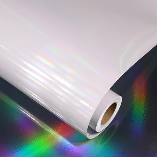 Decotalk Holographisches Vinylfolie Glitzerfolie Selbstklebend 30X300cm Klebefolie Transparent Lichteffekt Sticker Papier Klebefolie GlitzeFür Bastelprojekte Schilder Scrapbooking DIY Handwerk Deko