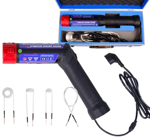 VNATWGOO Magnetisches InduktionsheizgeräT (L-Typ), 1700 W, Handwerkzeug Zum LöSen Von Rostigen Schrauben, Mit 4 Spulen Und Tragbarem GehäUse