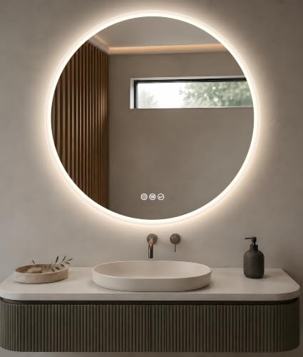 S'bagno Bluetooth Espejo Baño con Luz Redondo 90cm