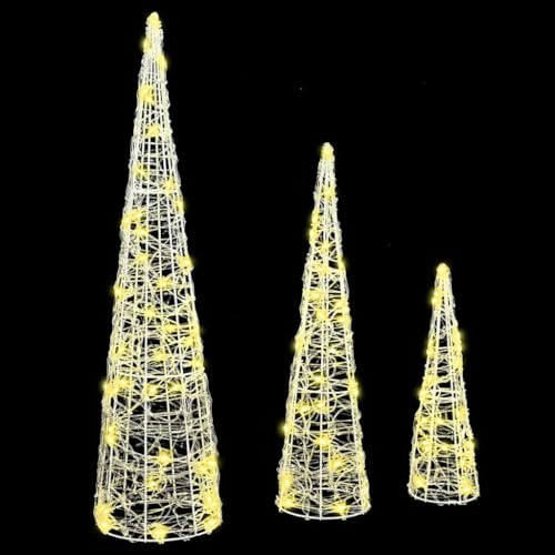 Festnight 3er Set Led Pyramide Lichterkegel Weihnachtspyramide Lichterpyramide Außen Innen Weihnachten Christmas Pyramid Weihnachtsbaum Weihnachtsdeko Innen Warmweiß