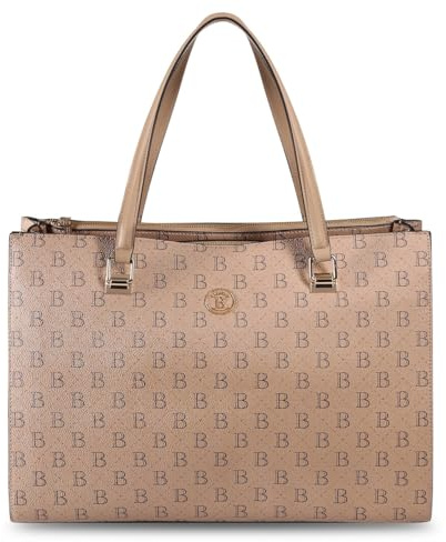 BERTOO Valentina Reisetasche Damen - Beige, Kunstleder, 42x30x19 cm | Italienisches Design