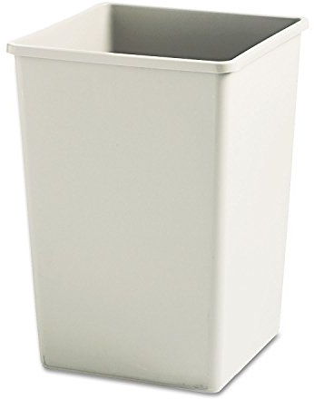 Rubbermaid Commercial Products Untouchable 35 Gal Square Container Gray for Offices/Mailrooms/Classrooms/Areas of High Waste Generation