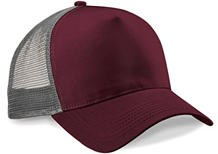 Beechfield Trucker Cap in Burgundy / grey kastanienbraun / Grau