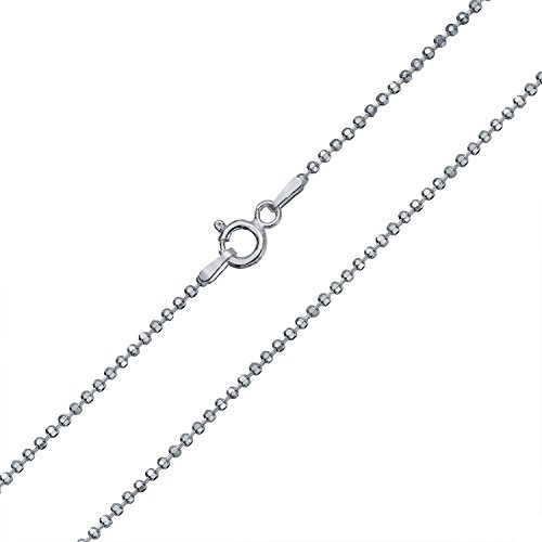 Bling Jewelry Diamond Cut Ball Bead Chain Sparkle Necklace For Women Solid Strong 150 Gauge Italian .925 Sterling Silver 24 Inch