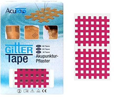AcuTop Typ C, Gitter Tape, pink - 40 Tapes, Akupunktur Pflaster, Gitterpflaster