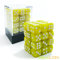 Bescon Würfel w6 12mm 36er Brick Box, 12mm Six Sided Die (36) Block of Dice, Marmor Pearl Yellow
