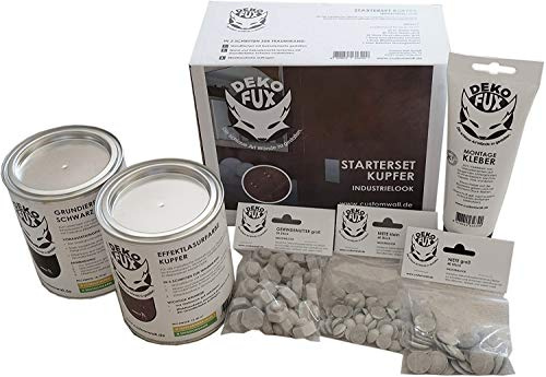DekoFux Starterset 3D Wandgestaltung, Beton, Kupfer, 6 Teile