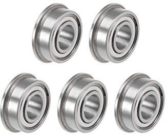 Sourcing Map MF115ZZ Flanschkugellager 5 x 11 x 4 mm, geschirmtes Chromstahl-Kugellager, 5 Stück