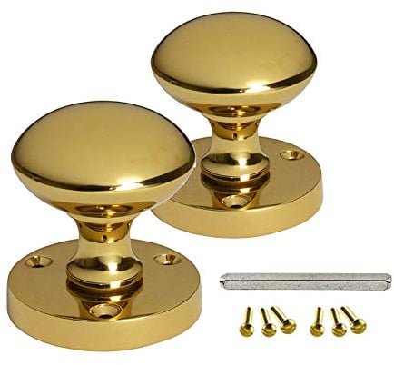 HANDLESTORE Designer Round Mortice Door Knob - Sprung - 3 Colours (Polished Brass)
