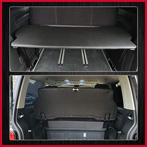 BREMER SITZBEZÜGE Multiflexboard kompatibel mit VW T5 T6 T6.1 Multivan Multiflexboard klappbar D01 Bettverlängerung Zubehör/Höhe 51cm inkl. Konsolen/in Farbe: Kunstleder Schwarz