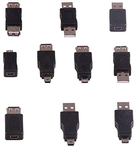POFET Adaptateur OTG 5 broches F/M convertisseur USB mâle vers femelle micro prise pour ordinateur, tablette, PC, téléphone portable