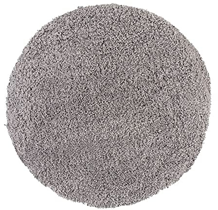 PANA® Vienna Premium Badematte (Rund, 70 cm Ø)• Hochflor Badvorleger und Duschvorleger • Badezimmermatte • Rutschfester und saugstarker Badezimmerteppich • Farbe: Grau