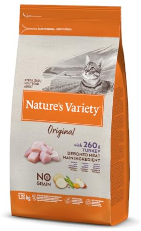 Nature's Variety Original No Grain Trockenfutter für ausgewachsene Katzen, ohne Getreide, ohne Knochen, 1,25 kg