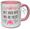 Lustige Tasse, Kaffeetasse mit Spruch Halt doch bitte mal die Fresse Geschenk Kollegen Büro (Rosa)