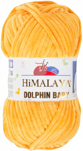 Strickfein Himalaya Dolphin Baby Wolle Garn Baumwolle Strickwolle zum Stricken häkeln (80368 Sonnengelb)