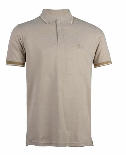 Coveri Polo Uomo Manica Corta Cotone Piquet Polo Uomo Sportiva (Beige Melange, XXL)