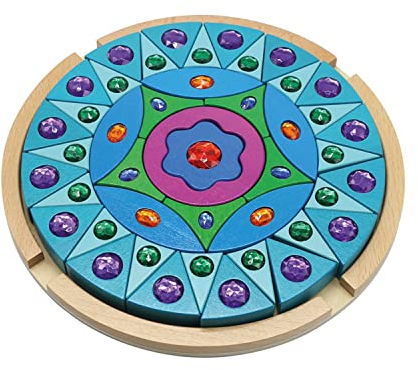 Andreu Toys ZY20210426 Einfarbig, Holz, Mandala Puzzles, bunt, único