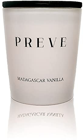 PREVE Candle Duftkerze im Glas | Madagascar Vanilla | Brenndauer 40 Stunden - 180g | Handgemacht & Vegan | Geschenk Geschenkset |