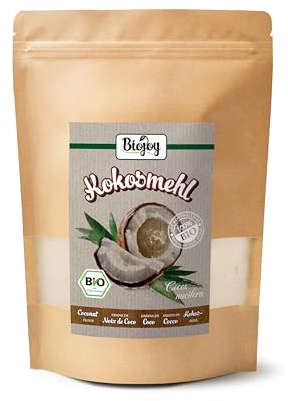 Biojoy Harina de Coco Ecológica (500 g), parcialmente desgrasada y sin azúcar añadido